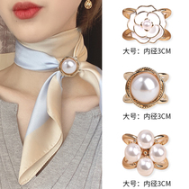 Universal with silk scarf button high-end clothes corner female knotch ring high-end scarf breast cork atmosphere