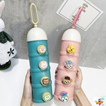 Baby large capacity milk powder box portable outgoing layered seal baby powder baby cartoon pack