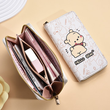 可爱卡通长款钱包手机包多卡位大容量拉链多功能钱夹零钱包手拿包