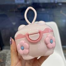 Portable cute milk powder box going out baby rice noodle storage tank sub-package box sealed moisture-proof compartment large