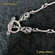 New 925 silver - green gem graffiti necklace with a new fashion OT
