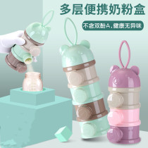 Baby milk powder box portable out-going supplementary food baby sub-package small rice powder box sealed milk powder grid storage tank