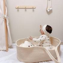 New Newborn Son out of the basket Han Baby Hand Cradle Vehicular Crib Photography Props Foldable Sleeping Basket