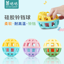 Baby toy bites silicone bell cler ball hand grip ball gripping training baby puzzle 3 tooth rubber grinders 0-1 years old