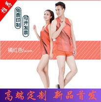 Summer track and field professional track suit men and women running training professional custom pattern fitness training clothing printing number