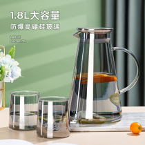 Cold Kettle Glass High Temperature Resistant Home Cool White Open Water Cup Summer Large Capacity Tea Cool Kettle Suit