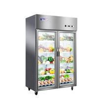 Stars Refrigerated Double Glass Door Kitchen Fridge -980 Linen Hot Display Cabinet Commercial Vegetable Preservation Freezer