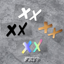 FXYP Tide Cards XX Eyreflecting Car Sticker Electric Moto Self Car Body Windows Helmet Bags Waterproof Stickers