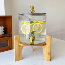 Drink water Bucket with tap Wine Barrel High Temperature Resistant Fruit Tea Barrel Large Capacity Glass Beer Keg Barrel Container