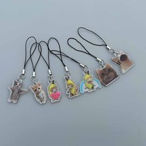 happy cat banana cat pendant student gift popo pouting cat expression pack funny pendant lanyard small pendant