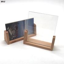 Beech U-shaped photo frame table acrylic base photo frame receipt code photo frame wooden decoration display stand