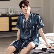 Sandro Vicari Pajamas Mens Summer Ice Silk 2022 New Short Sleeves Shorts Casual Loungewear Thin