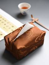Chinese vintage Classical Pumping Paper Boxes Light Lavish Tissue Box Cloth Art Zen tea Desktop tissues Living Room Home Paper Draw Bag