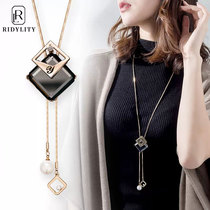RIDYLITY Decorative Sweater Necklace Woman High-end Sweater Chain Autumn Winter New Tide long Sensation Accessories Pendant