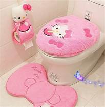 New cartoon toilet cushion suit Korean suede toilet four sets to sit and pads a piece