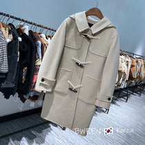 Korean childrens clothing childrens coat coat Autumn New 2021 foreign style boys and girls lapel long warm woolen