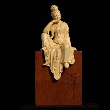 古董品 黄楊木 手工彫刻 代代數錢 置物 擺件 木工、竹工芸 工芸品