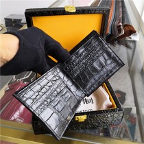  Dragon rune full crocodile leather short wallet mens Thai inside and outside belly suit clip multi-card large banknote high-end document bag