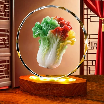 天然石高品質高透明‼️水晶　手彫り　白菜の形に彫刻した物　白水晶 天然石高品質高透明‼️水晶 手彫り 白菜の形に彫刻した物 白