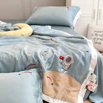 Summer children 80 bifacial sky silk summer cool by three or four sets of cartoon single double air conditioning by ice silvery slideshow