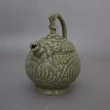 中国宋代耀州窯 倒流壶￼ 陽刻花紋 古美術品 耀州窑倒流壶-耀州窑倒流壶促销价格、耀州窑倒流壶品牌- 淘宝
