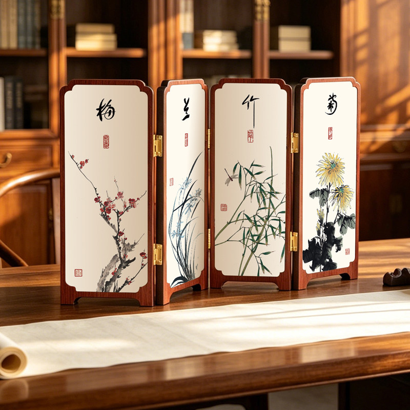 4枚屏風 梅蘭竹菊 希少 美品 コレクション 装飾品 工芸品 美術品 置物 梅兰竹菊屏风-梅兰竹菊屏风促销价格、梅兰竹菊屏风品牌- 淘宝