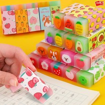 Pencil eraser creative cartoon cute fruit cherry blossom childrens like pen elephant skin primary school students special no crumbs