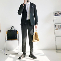 Suit suit suit mens slim stripe groom wedding dress trend youth business dress mens small suit two-piece suit