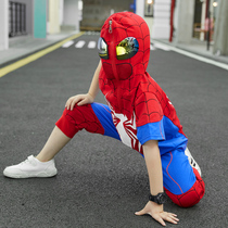 Spider-man clothes Diga Halloween boys Ultraman clothing tights suit Childrens childrens clothing summer short sleeves