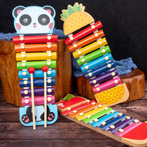 Wooden eight-tone piano childrens accordion percussion instrument infant baby puzzle percussion music toy 1-2 years old