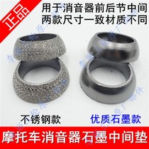 Tricycle motorcycle Zongshen Futian middle pad exhaust pipe interface pad silencer barbed wire graphite pad