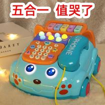 Childrens simulation telephone 2 landline 3-year-old baby music early education smart singing toy baby puzzle machine