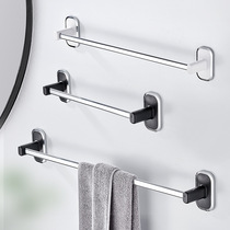 Sucker towel rack stainless steel bathroom hanging bar toilet rack plastic suction wall type single pole towel bar non-punching