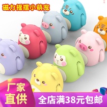 Cute swing magnetic chicken electric magnetic bear squad childrens girl gift Net red toy shake sound same model