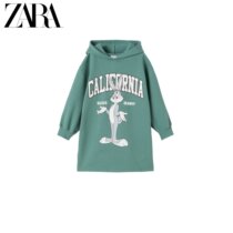 ZARA new childrens clothing girl rabbit Bagi print sweater dress 06208710500