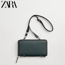 ZARA Spring New Pint Mens Bag Oil Blue Two-in-one Big Wallet 3800720041