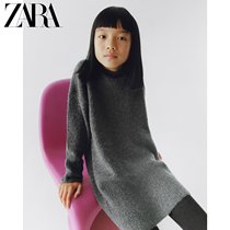 ZARA new childrens clothing girls half-open shirt knitted dress 05561702807