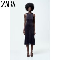 ZARA Summer New Womens Metallic Thread Knit Maxi Dress 3433008 407