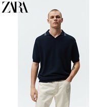 ZARA Summer Mens Dress Ram Color Striped Short Sleeve Knit Polo Shirt 2632410401