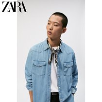 ZARA autumn winter mens line decorative denim shirt 08574350406
