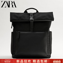 ZARA autumn new mens bag Black large capacity splicing backpack tide bag 13223720040