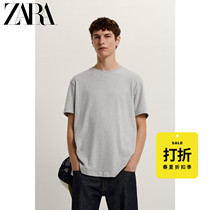 ZARA discount season] Mens medium-length base short-sleeved knitted T-shirt 04231400803