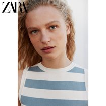 ZARA spring new women dress sleeveless knit striped short blouses 3519030080