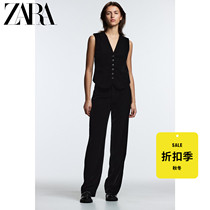 ZARA Discount Season] Womens Black Velvet Vest 02731301800