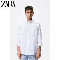 ZARA autumn new mens Oxford texture cotton long sleeve white shirt 01063300250