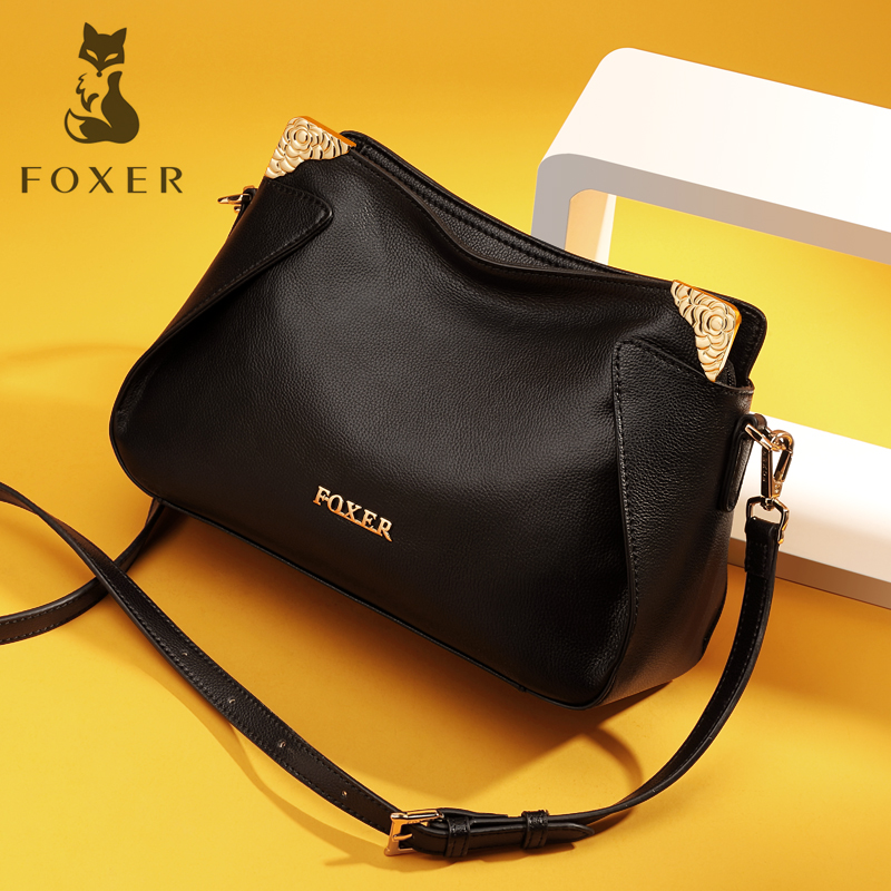 Golden Fox Bag Girls Pure Leather Slant Bag Brand 2019 New Soft Leather Single Shoulder Bag Head Layer Cowskin Fashion Girls Bag