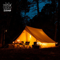 Three little donkeys on the retro roof-shaped outdoor rainstorm camping luxury thick cotton cloth large camping eaves tent