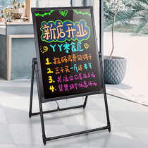 Blackboard billboard display board Commercial store stall type small blackboard hanging milk tea shop door wall coffee shop menu price luminous LED light advertising display board brand