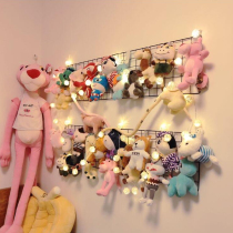 Doll wall storage rack Hanging plush toy wall decoration Wrought iron grid shelf Girl atrium Living room Bedroom