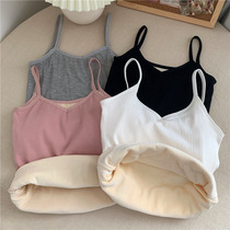 White harness vest woman warm beating undershirt lingerie winter close-fitting thickened blouses with warm clothes in winter